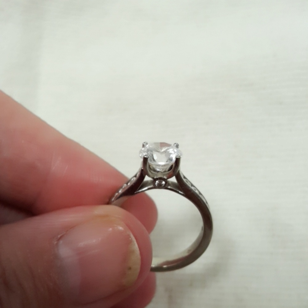 White gold and diamond ring.